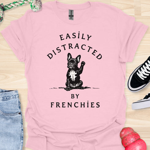 Easily distracted by frenchies - V17 - The Wave T-Shirt